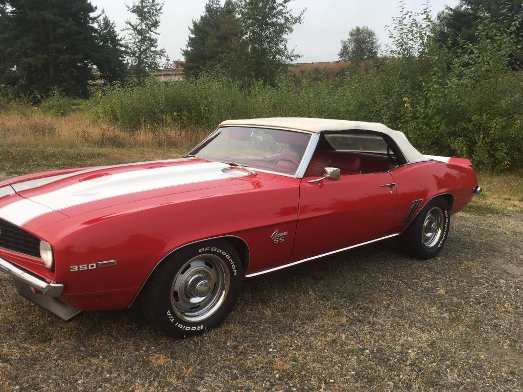 solid 1969 Chevrolet Camaro SS 4 speed convertible