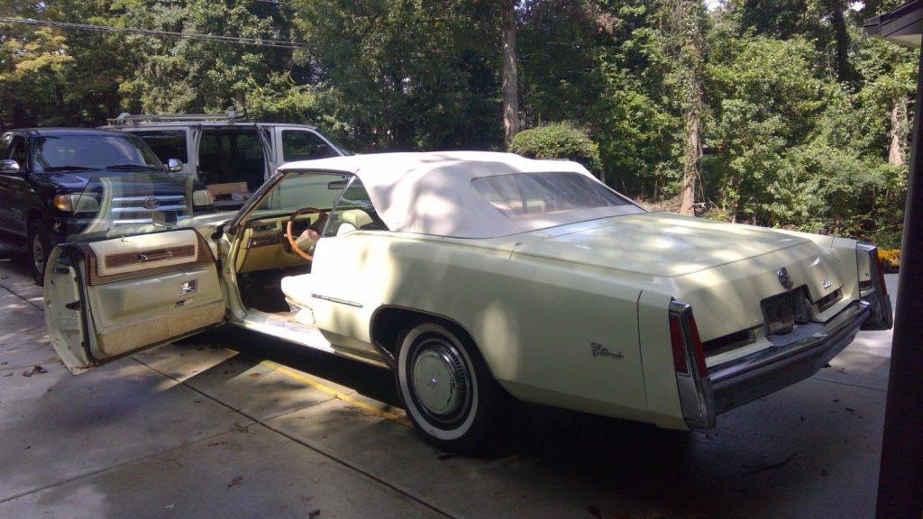 some rust 1976 Cadillac Eldorado convertible