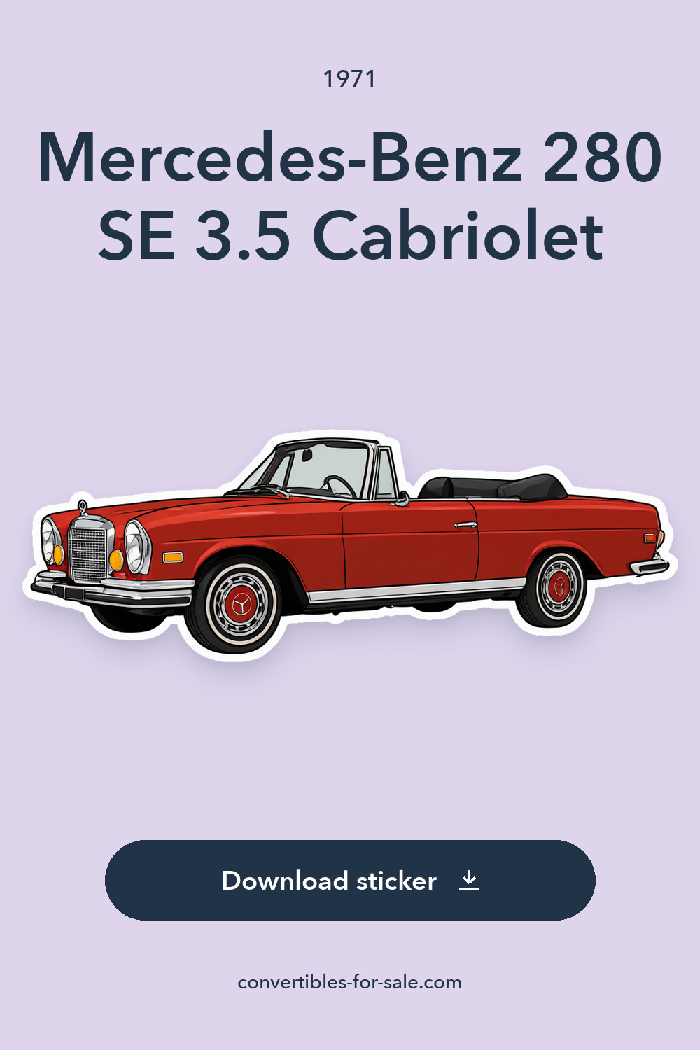 1971 Mercedes-Benz 280 SE 3.5 Cabriolet sticker preview