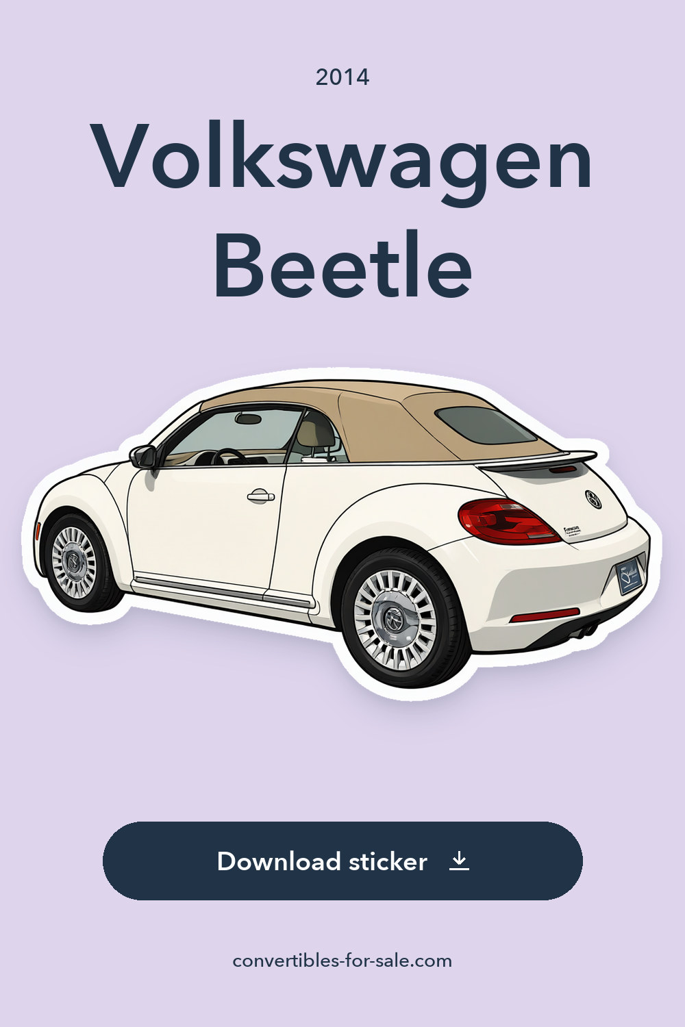 2014 Volkswagen Beetle – Classic Convertible sticker preview