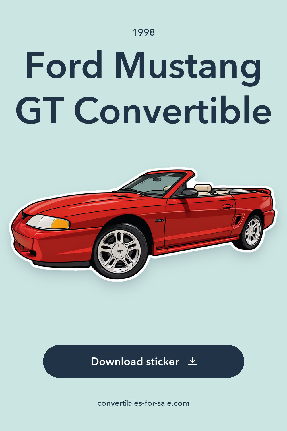 1998 Ford Mustang GT Convertible sticker preview