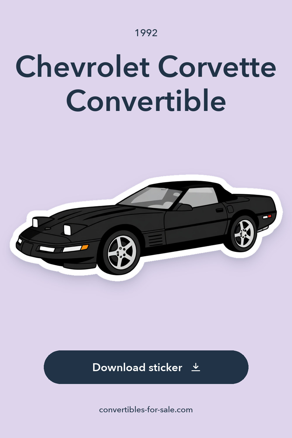 1992 Chevrolet Corvette Convertible sticker preview